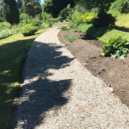 Pose de gravier blanc pour allée-chemin Issoire